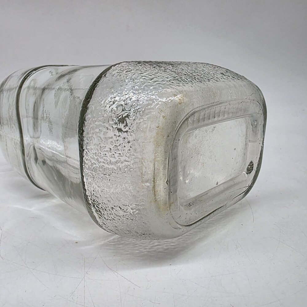 Clear Embossed Glass Jug With Handle Milk Glass Bottle Shape 10" - Picture 9 of 9